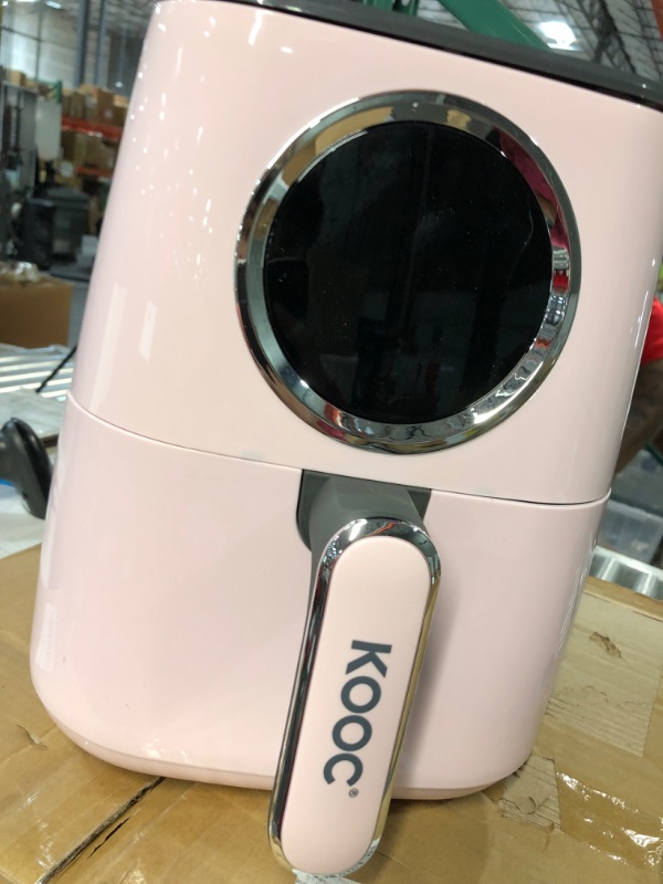 Photo 5 of [NEW] KOOC Large Air Fryer, 4.5-Quart Electric Hot Oven Cooker, Free Cheat Sheet for Quick Reference Guide, LED Touch Digital Screen, 8 in 1, Customized Temp/Time, Nonstick Basket, Pink 4.5 Quart Pink - Upgraded