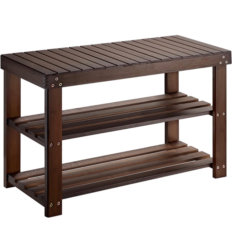 Photo 1 of **SEE NOTES**
Pipishell Bamboo Shoe Rack Bench, 3 Tier- Brown