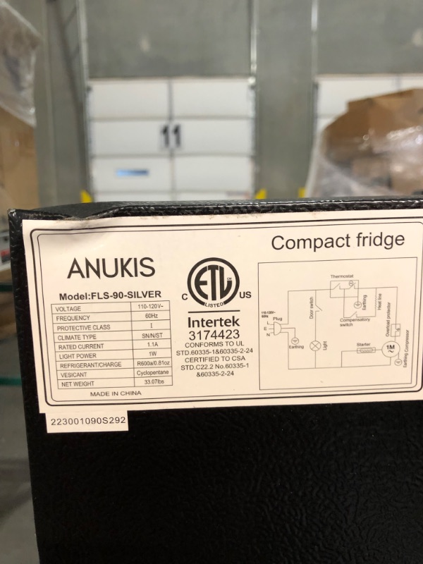 Photo 8 of *UNTESTED* Anukis Compact Refrigerator 4.0 Cu Ft 2 Door