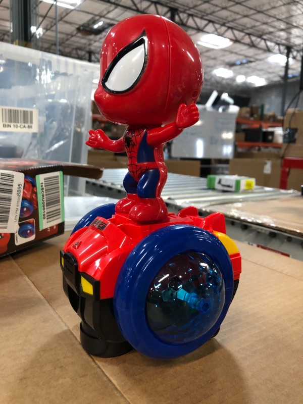 Photo 4 of Spider-Man Robot Toys, Spin Robot Interactive Toy Car with Colorful Flashing Lights & Music, Interactive Educational Gift Toys for 3 4 5 6 7 Year Old Boys Girls (Red)