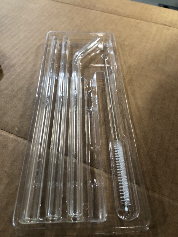 Photo 3 of **SEE NOTES**
Hummingbird Glass Straws Clear Bent 9" x 9.5 mm Made With Pride In The USA - Perfect Reusable Straw For Smoothies, Tea, Juice, Water, Essential Oils - 3 Pack With Cleaning Brush