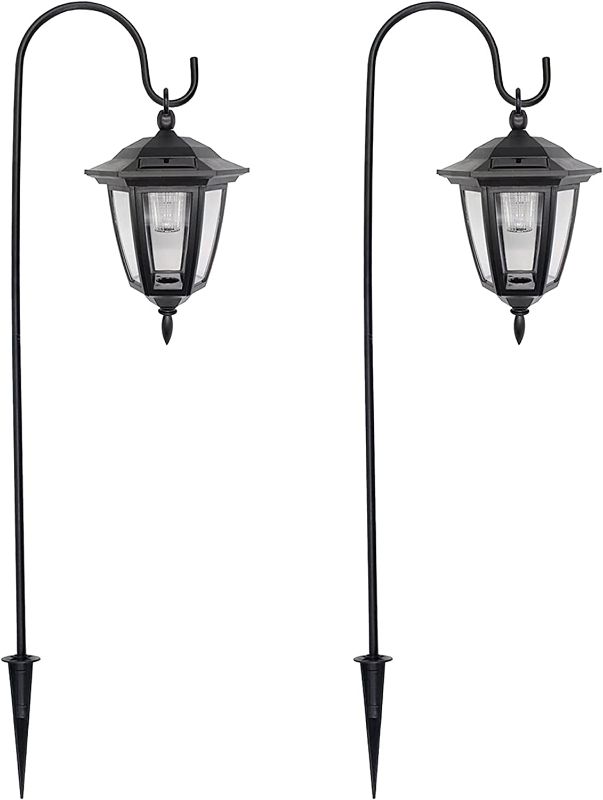 Photo 1 of **SEE NOTES**
MAGGIFT 26 Inch Hanging Solar Lights Dual Use Shepherd Hook Lights with 2 Shepherd Hooks Outdoor Solar Coach Lights, 2 Pack