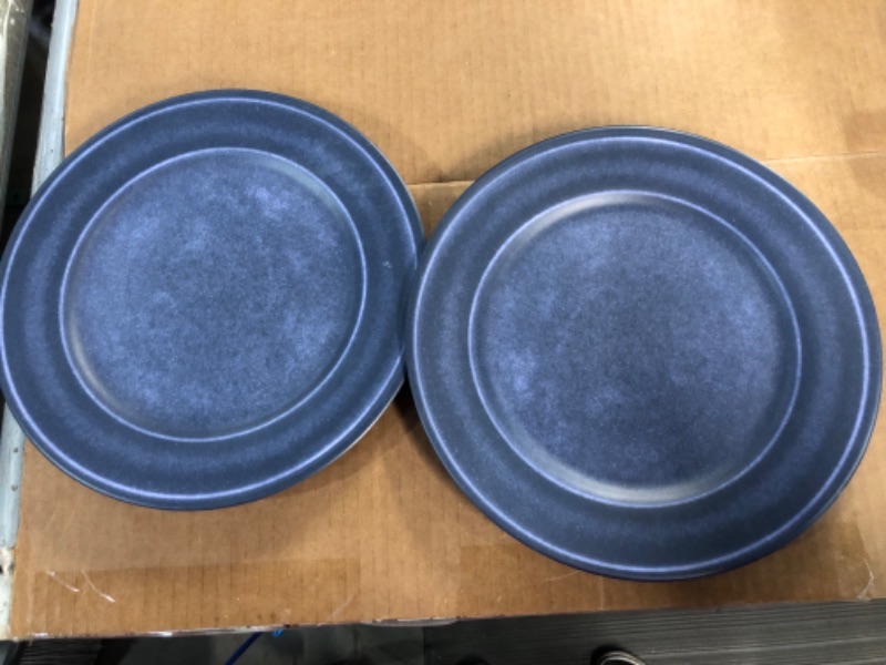 Photo 2 of 10.5" Melamine and Bamboo Dinner Plate Dark Blue - Threshold - 2 Pack 