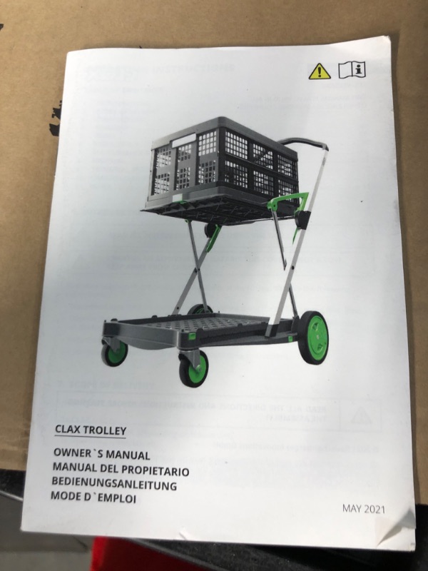 Photo 1 of CLAX® Multi use Functional Collapsible carts | Mobile Folding Trolley | Shopping cart with Storage Crate | Platform Truck (Green) 