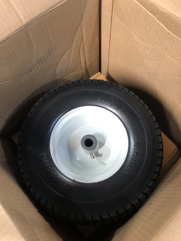 Photo 1 of 13x5.00-6"Flat Free Lawnmower Tire And Wheel,2 Pack