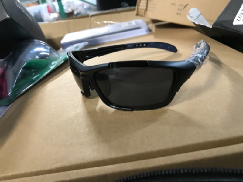 Photo 2 of  Polarized Sports Sunglasses for Men Women :matte Black /BLUE