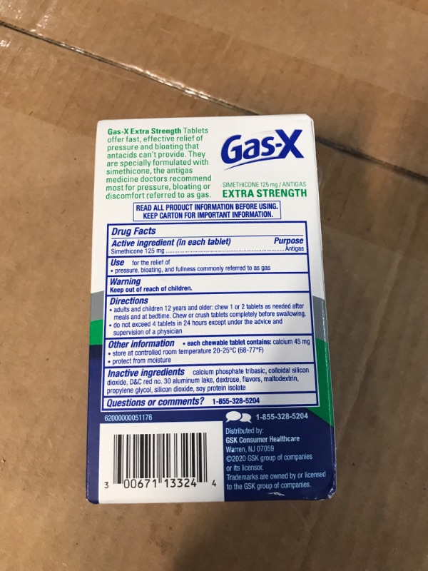 Photo 3 of Gas-X Extra Strength Chewable Gas Relief Tablets with Simethicone 125 mg