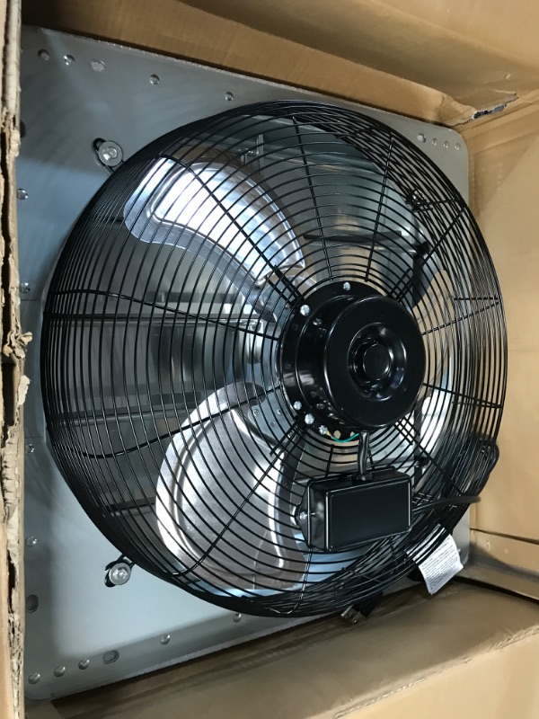 Photo 2 of VENTISOL 20 Inch Shutter Exhaust Fan Wall Mounted, Aluminum Venting Fan with 1.65 Meters Power Cord Kit,High Speed 3500CFM, Automatic Ventilation Fan for Garage,Greenhouse,Attic,Shed,Shop 20" Exhaust Fan