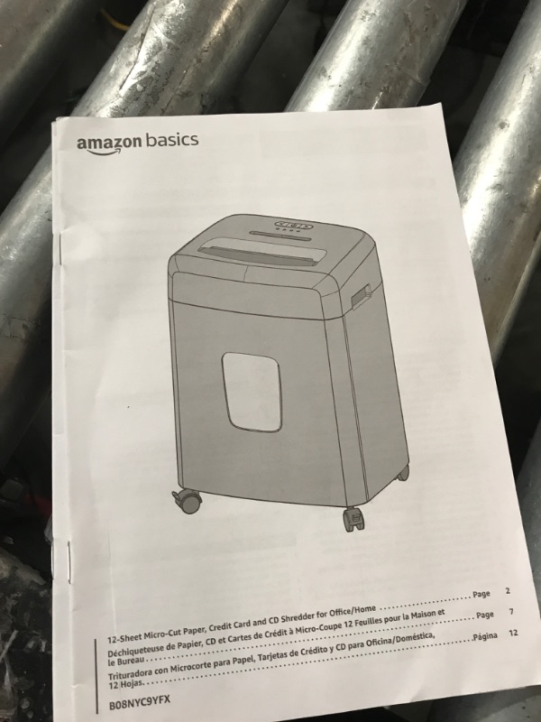 Photo 2 of Amazon Basics 12 Sheet Micro-Cut Paper,Credit Card and CD Shredder for Office/Home & Paper Shredder Sharpening & Lubricant Sheets - Pack of 24