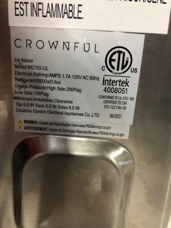 Photo 1 of **See Notes**
CROWNFUL Ice Maker Machine for Countertop, 