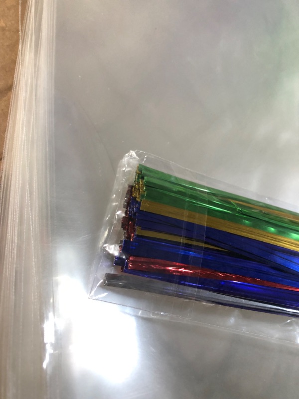 Photo 1 of 100PCS Clear Cellophane Treat Bags with Twist Ties,