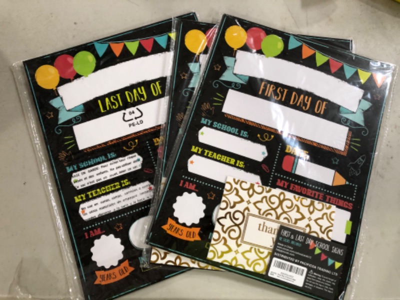 Photo 1 of Beautiful First and Last Day of School Board Signs Set of 12 - (3 Pack)