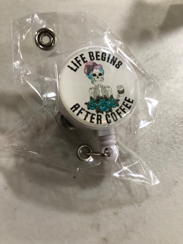 Photo 1 of "Life Begins After Coffee" ID Buckle