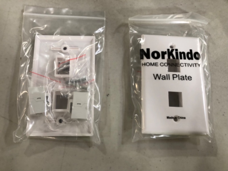 Photo 2 of Norkindo 2-Pack 2 Port Keystone Jack Wall Plate with Cat6 RJ45 Insert, Female to Female Socket