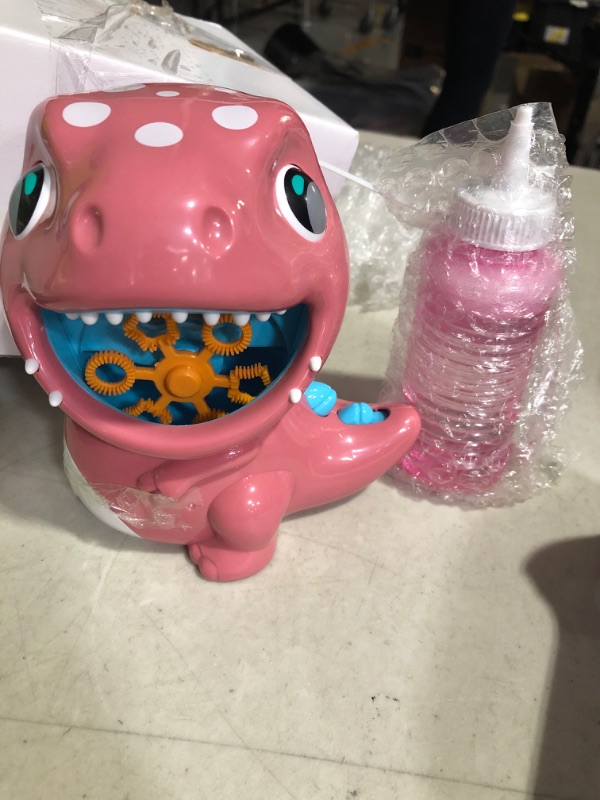 Photo 2 of **PINK NOT GREEN** JOYIN Dinosaur Bubble Machine, 5000+ Bubbles Per Minute Pink