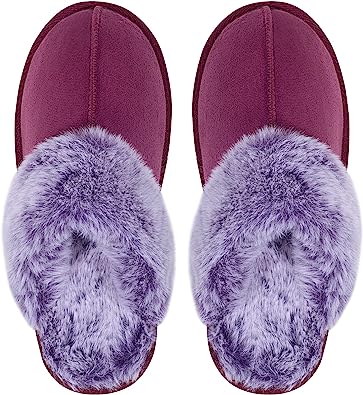 Photo 1 of MORMIRAC Memroy Foam House Scuff Slippers for Women Fuzzy 9-10