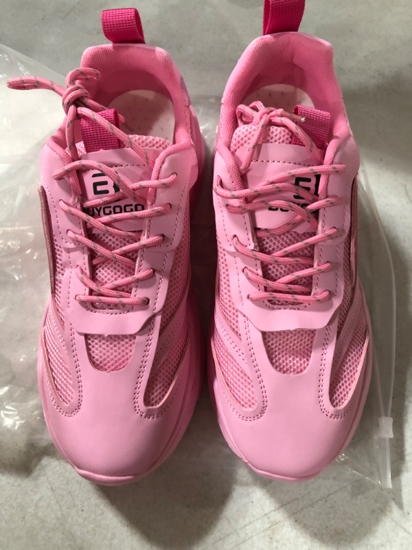 Photo 1 of BUYGOGO Womens Platform Tennis Shoes Pink 8.5