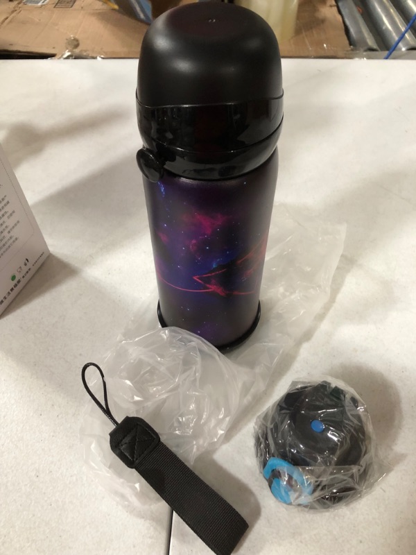 Photo 3 of *Stock Photo Wrong Color* 27 OZ Insulated Water Bottle with 2 Lids, Stainless Steel Vacuum Insulated Cup with Strap, Galaxy