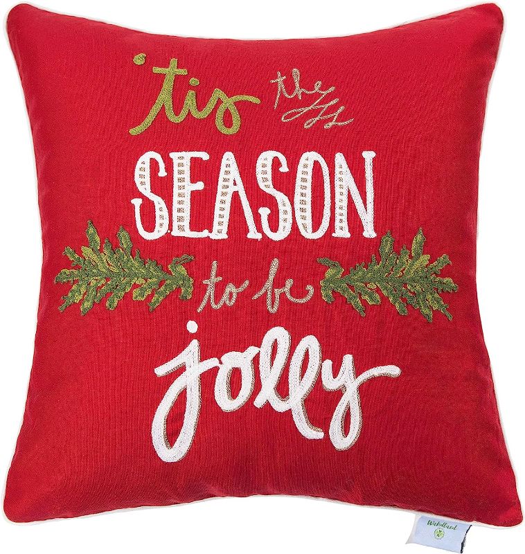 Photo 1 of (2 Pack) Hahadidi Christmas Red Throw Pillow Covers 18x18 Inch (45x45cm)