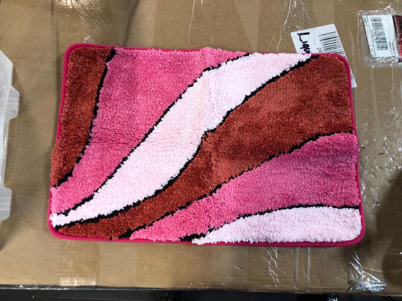 Photo 2 of (2 Pack) Paskoo Microfiber Bathroom Rug, 16" x 24", Pink