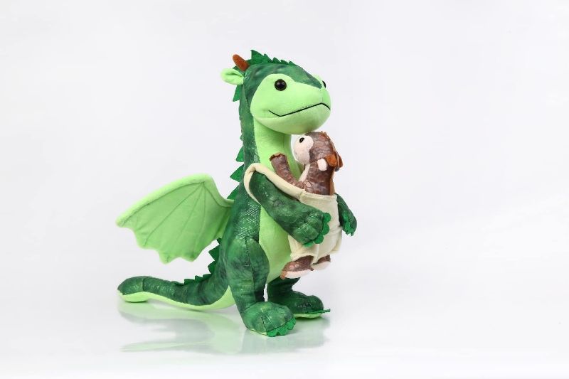 Photo 2 of Dinosaur Plush Stuffed Animal with Abdominal Pocket with Cute Little Dinosaur Baby 