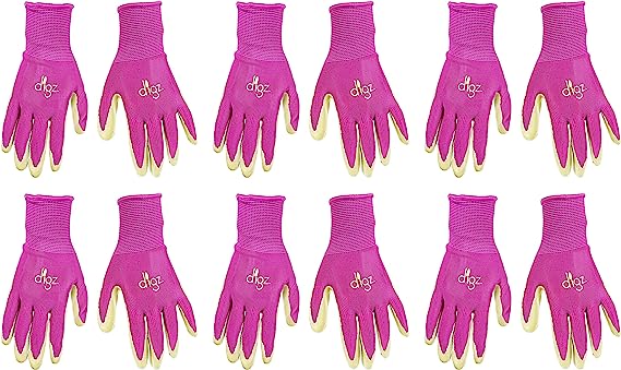 Photo 1 of  DIGZ 6 Pairs Women Gardening Gloves with Micro-Foam Coating Medium Assorted Colors
