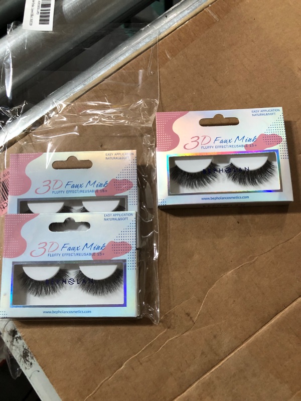 Photo 2 of 3 packs 3D Faux Mink Lashes XL Wispy Full Dramatic 686604 Short Natural Look Eyelashes Extension with Bonus