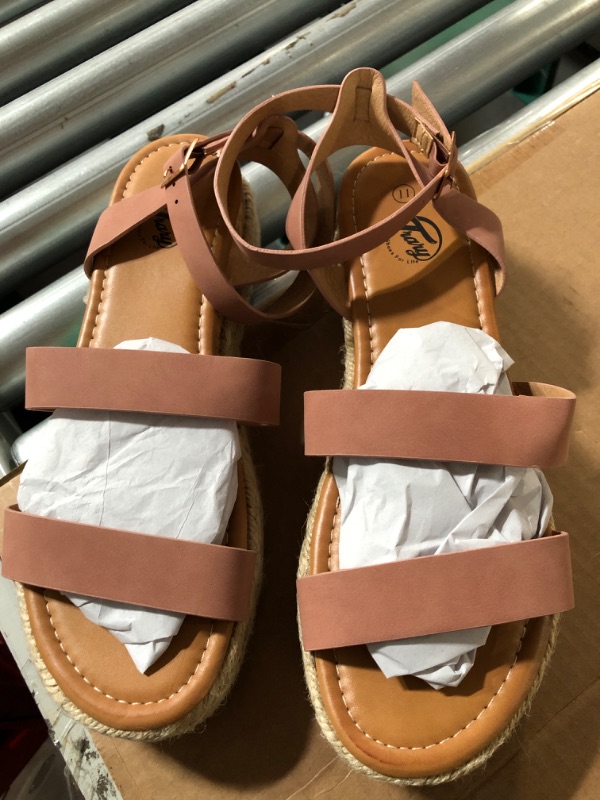 Photo 1 of stock photo for reference sandle is pink***
Trary Women's Ankle Strap Wedges Espadrilles Platform Summer Sandals size 11 pink