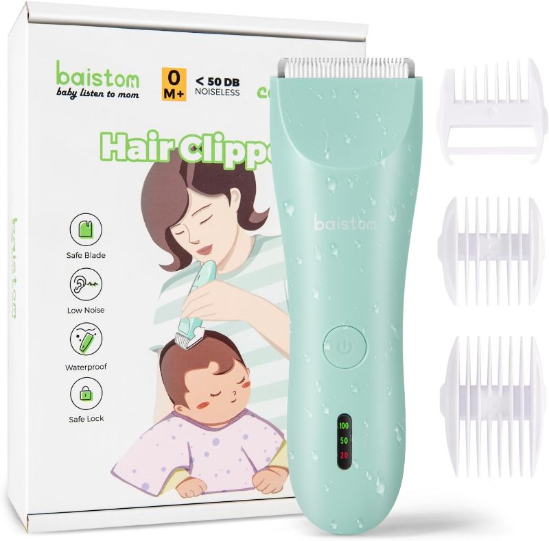 Photo 1 of *USED - LOOKS NEW* Baistom Baby Hair Clippers, Quiet Hair Trimmer for Kids, Waterproof Rechargeable Cordless Baby Hair Cutting Kit for Infant and Toddler (Green)