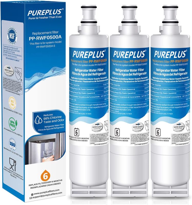 Photo 1 of PUREPLUS 4396508 Refrigerator Water Filter, Replacement for EDR5RXD1, EveryDrop Filter 5, 4396510, 4392857, Kenmore 46-9010, 9085, LC400V, WF-NLC240V, RFC0500A, WF285, W10186668, 3Pack