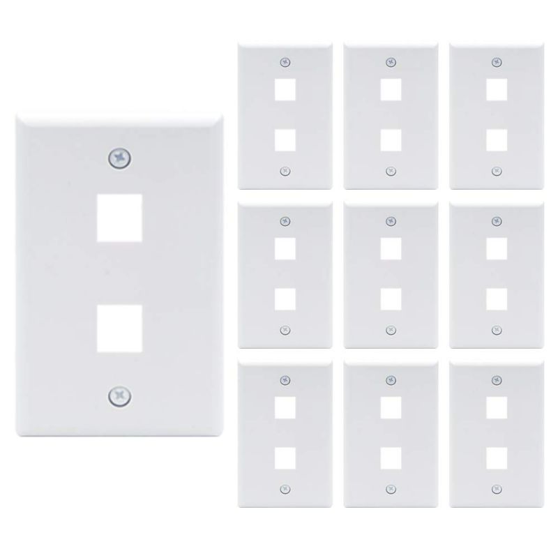 Photo 1 of VCE 2 Port Keystone Wall Plate UL Listed 2 (10-Packs) 