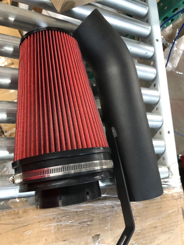 Photo 2 of SUPERFASTRACING 4" Cold Air Intake System + Heat Shield Replacement for 1999-2006 GMC/Chevy V8 4.8L/5.3L/6.0L Silverado 1500/2500/3500 (Black&Red)