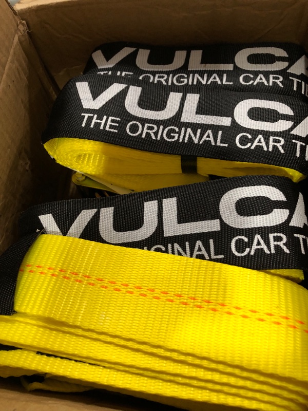 Photo 3 of VULCAN Car Tie Down with Chain Anchors - Lasso Style - 2 Inch x 96 Inch - 4 Pack