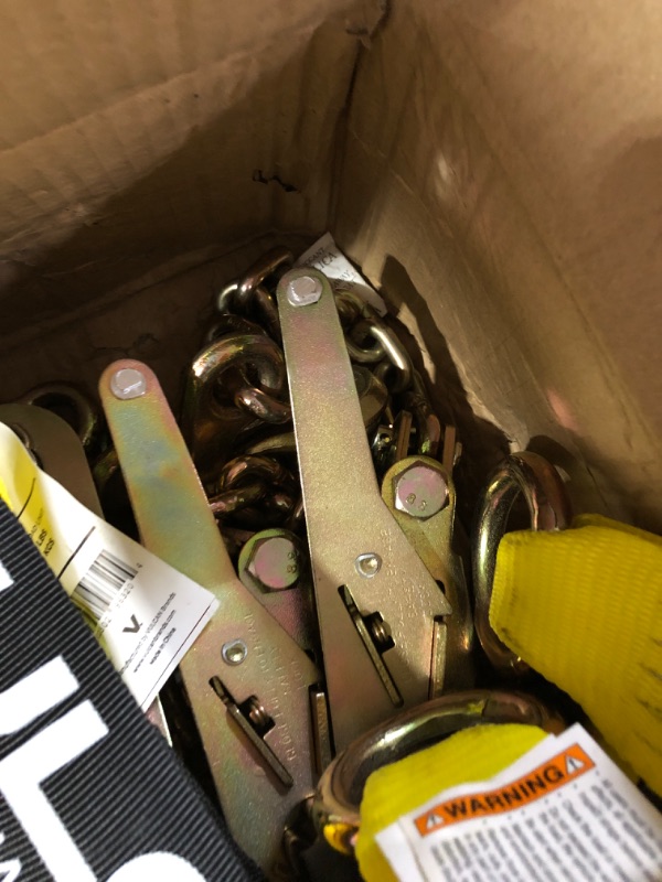 Photo 1 of VULCAN Car Tie Down with Chain Anchors - Lasso Style - 2 Inch x 96 Inch - 4 Pack