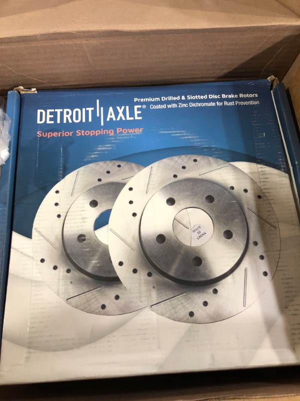 Photo 4 of Detroit Axle - Rear Drilled & Slotted Rotors Ceramic Brake Pads w/Hardware 