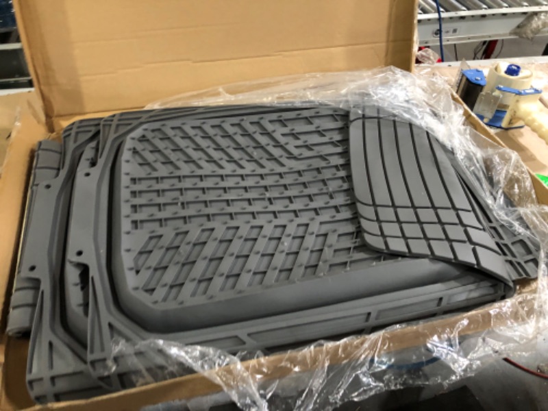 Photo 2 of Motor Trend FlexTough Plus Gray Rubber Car Floor Mats 