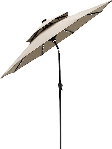 Photo 1 of **solar lights are broken**
9ft Patio Shade, Tan   Stock photo for reference only. 