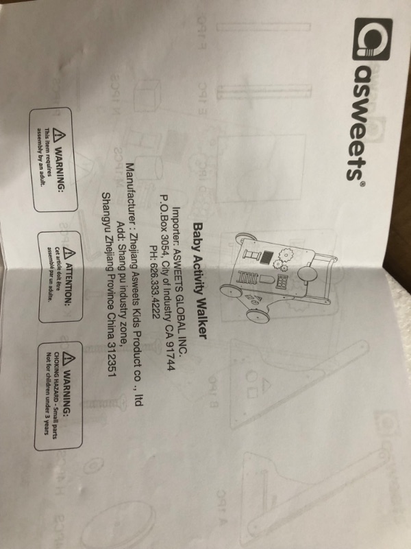 Photo 3 of **MISSING HARDWARE**
Asweets Wooden Baby Walker Push and Pull Learning Activity Walker for Boys and Girls Sit to Stand Learning Walker Toddler Toy (Natural)
