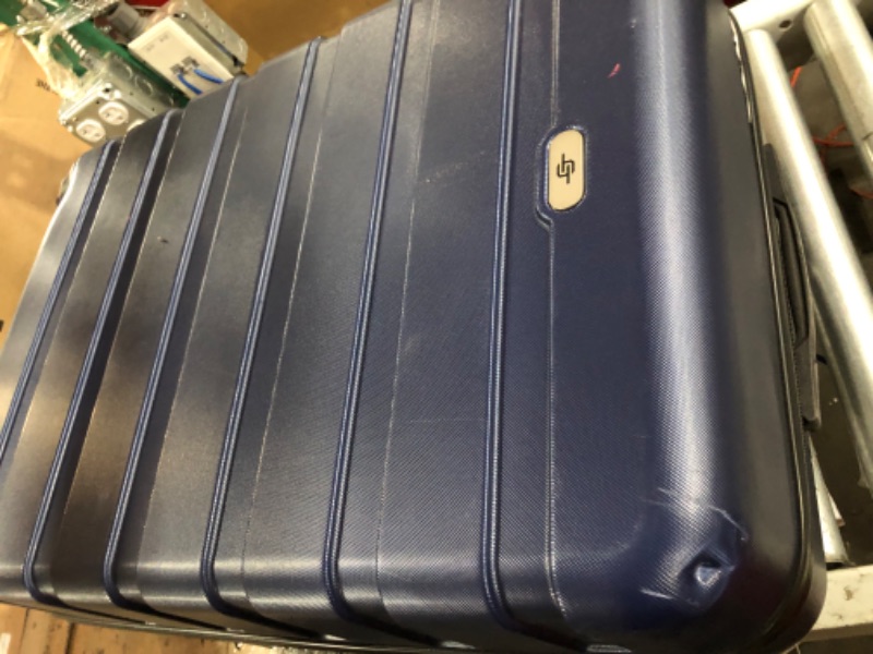 Photo 5 of **DENTED CORNER ON LARGE SUITCASE** Luggage 3 Piece Sets Hard Shell Luggage Set Spinner Wheels, TSA Lock, 20 24 28 inch Travel Suitcase Sets, Dark Blue 3 Piece Set 