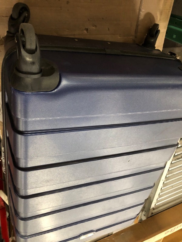 Photo 3 of **DENTED CORNER ON LARGE SUITCASE** Luggage 3 Piece Sets Hard Shell Luggage Set Spinner Wheels, TSA Lock, 20 24 28 inch Travel Suitcase Sets, Dark Blue 3 Piece Set 