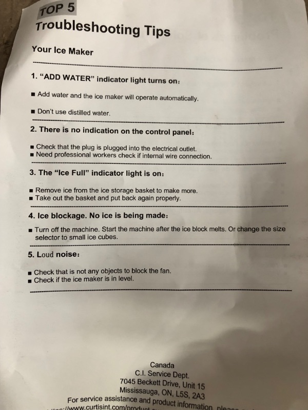 Photo 6 of **SEE NOTES**
FRIGIDAIRE EFIC189-Silver Compact Ice Maker, 26 lb. per Day, Silver (Packaging May Vary)