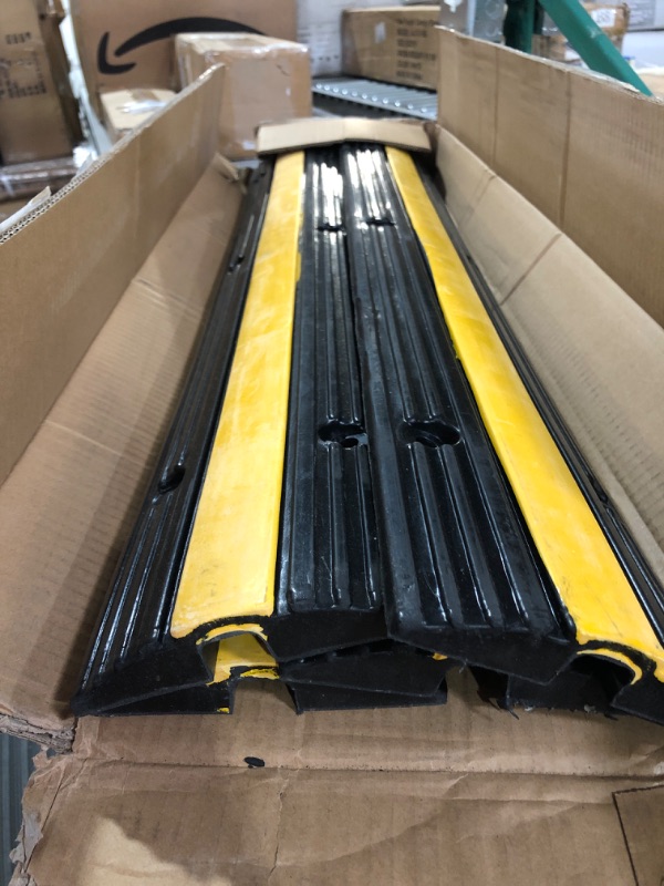 Photo 2 of CXRCY Cable Protector Ramp 4 Pack of 1-Channel Rubber Hose Ramp, 22046Lbs Capacity 