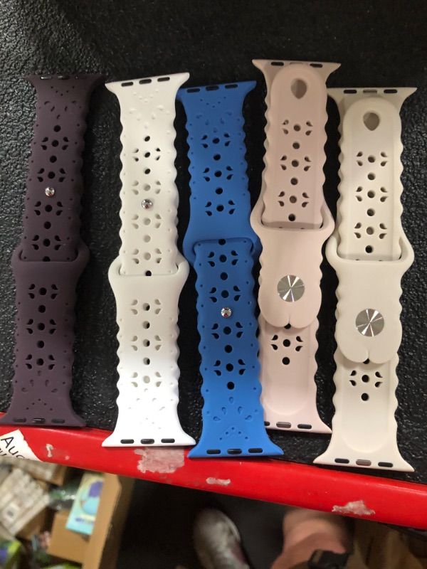 Photo 1 of *****STOCK PHOTO FOR REF ONLY TSAAGAN 5 Pack Silicone Slim Bands Compatible with Apple Watch Band 38mm 42mm 40mm 44mm 41mm 45mm 49mm, 