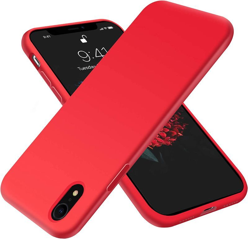 Photo 1 of OTOFLY Compatible with iPhone XR Case 6.1 inch,[Silky and Soft Touch Series] Premium Soft Liquid Silicone Rubber Full-Body Protective Bumper Case for iPhone XR (Red)