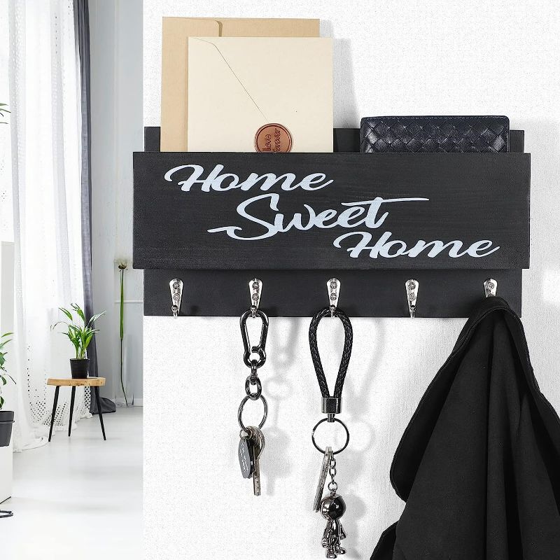 Photo 1 of **STOCK PHOTO IS REFERENCE**
Key Holder for Wall, Decorative Entryway Organizer Shelf with Hooks