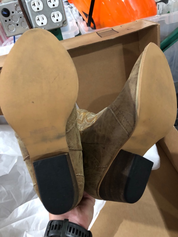 Photo 3 of *USED - IN GOOD CONDITION* HISEA Rollda Cowboy Boots Women Western Boots Cowgirl Boots Ladies Pointy Toe Fashion Boots, Size 7 Tan