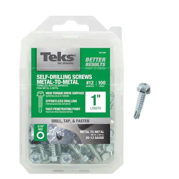 Photo 1 of #12 x 1 in. External Hex Flange Hex-Head Self-Drilling Screws (100-Pack)