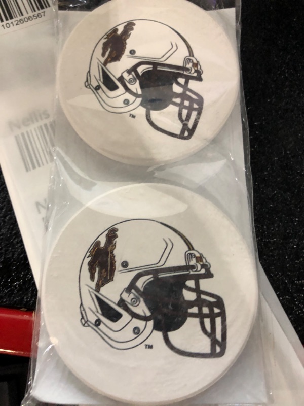 Photo 1 of  Football Helmet 2.75 x 2.75 Absorbent Ceramic Car Coasters Pack of 2