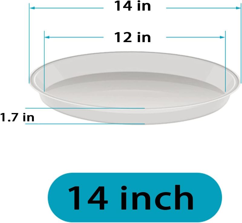 Photo 1 of 14 Inches Grayish White Plant Saucers 2Pack 