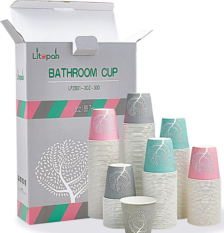 Photo 1 of [300 Pack] 3 oz Disposable Paper Cups, Small Bathroom Cups, Mouthwash Cups, Mini Colorful Espresso Cups 3 OZ, Paper Cups for Party, Picnic, BBQ, Travel, Home and Event Animal 3 oz